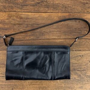 Kate Landry Black Leather Vintage Shoulder Bag 11/6"